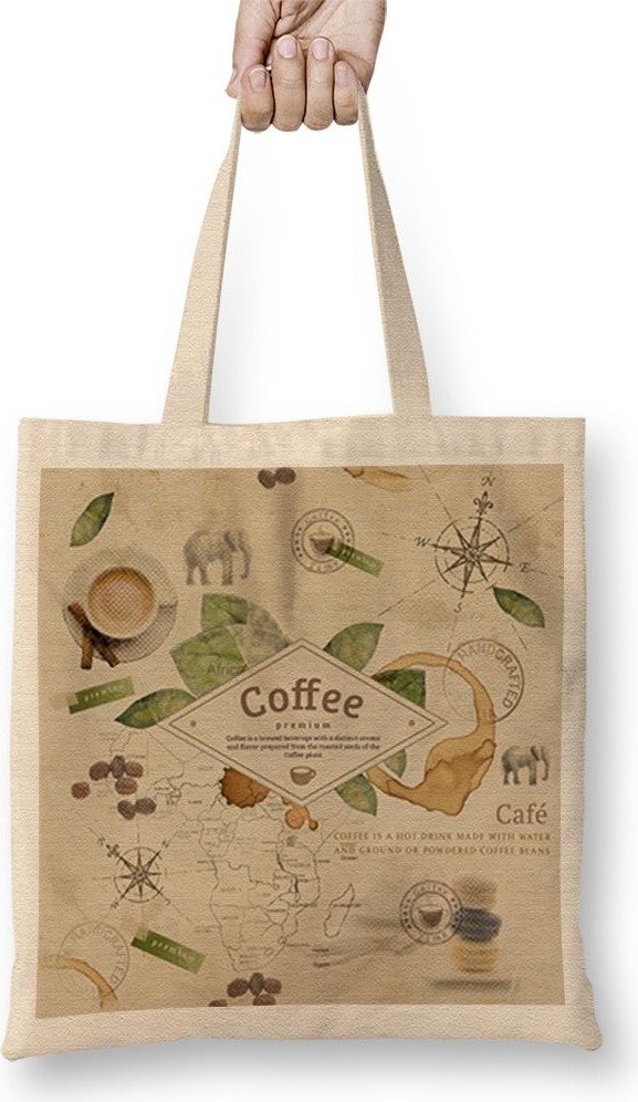 Baskı Dükkanı Print Shop Coffe Premium Cloth Bag Long Handle