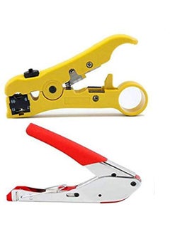 Generic Inditrust rg6strippertool 2pc Combo Compression Tool  Stripping Tool for Wire Cables Manual Crimper  - Image 1