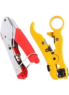 Generic Inditrust rg6strippertool 2pc Combo Compression Tool  Stripping Tool for Wire Cables Manual Crimper  - Image 2