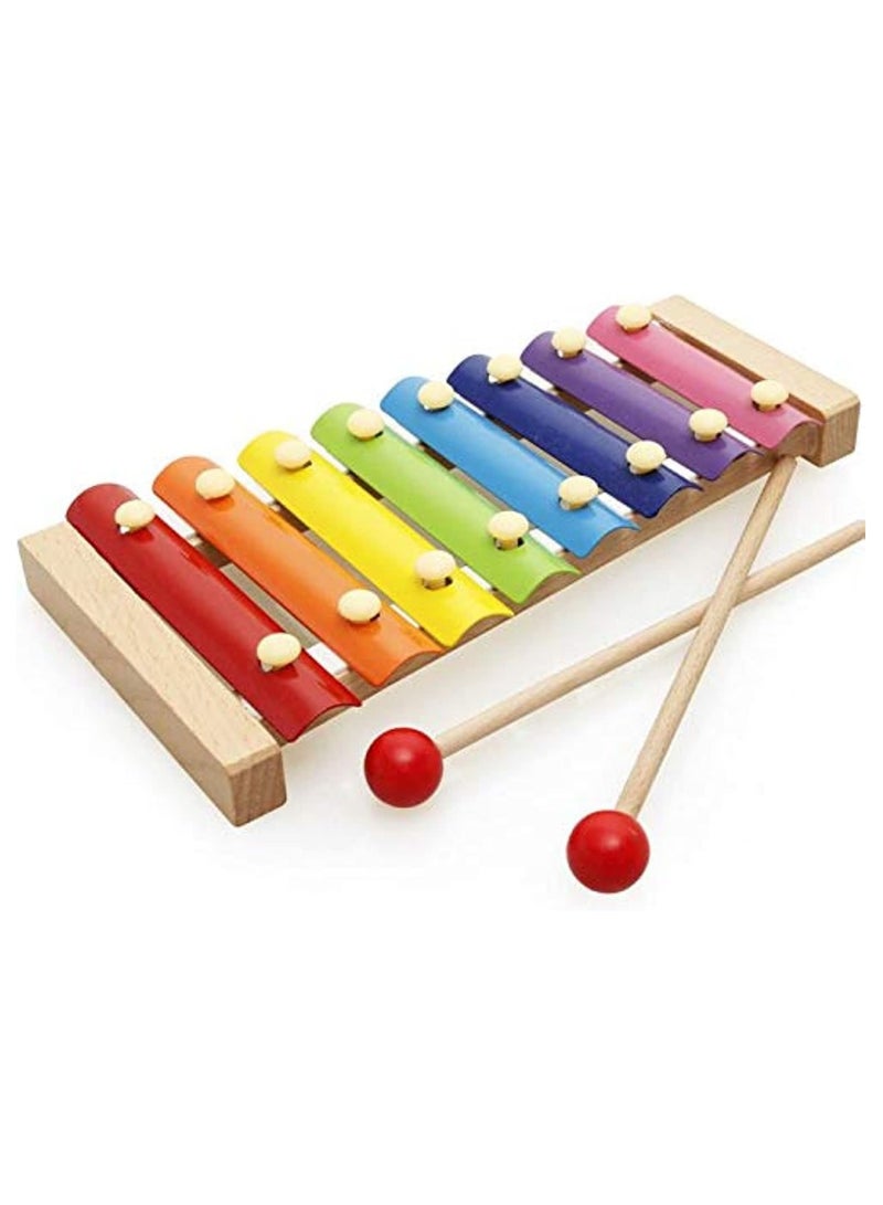 Generic Piano Xylophone For Kids Educational Musical Instruments Toyset For Babies Toddlers Preschoolers 8 Key Scales In Clear And Crisp Tones With Music Cards Songbook (Xylophone) - Image 1