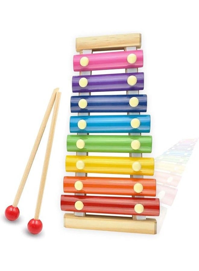 Generic Piano Xylophone For Kids Educational Musical Instruments Toyset For Babies Toddlers Preschoolers 8 Key Scales In Clear And Crisp Tones With Music Cards Songbook (Xylophone) - Image 3