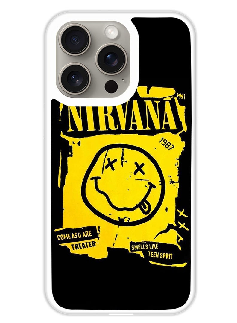 Theodor Protective Case Cover For APPLE IPHONE 15 Pro Max Nirvana 1 (White Bumper) - Image 1