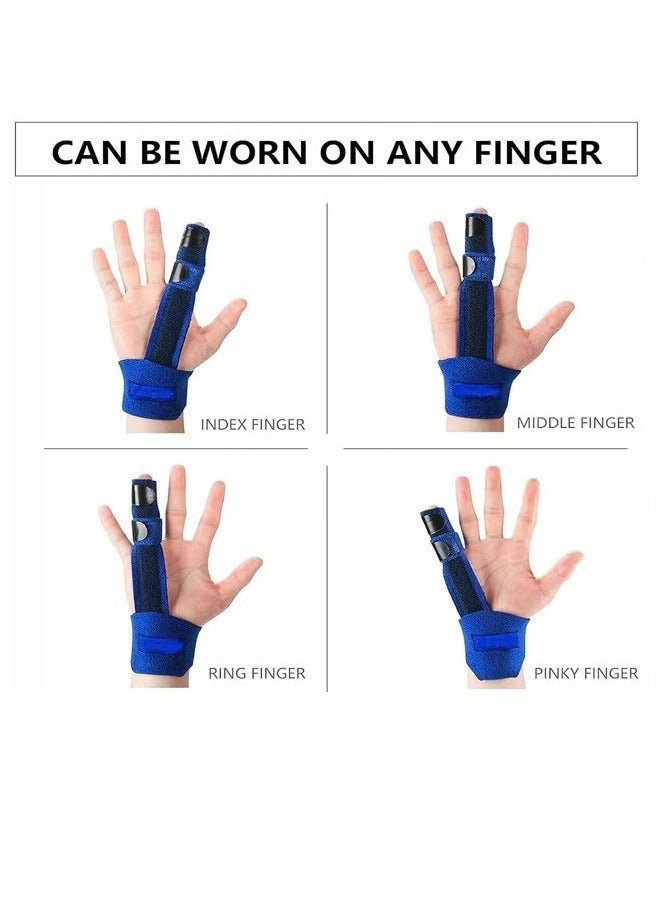 Unewshi Finger Extension Splint for Trigger Finger Mallet Finger Finger Knuckle Immobilization Finger Fractures Wounds Post-Operative Care and Pain Relief Malleable Metallic Hand Splint Finger Support  - Image 2