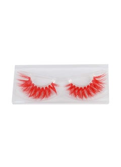 Suncolor Hair 3 Pairs Red Lashes Long Thick False Eye Lashes Halloween Costume Party Makeup (Red)  - Image 1