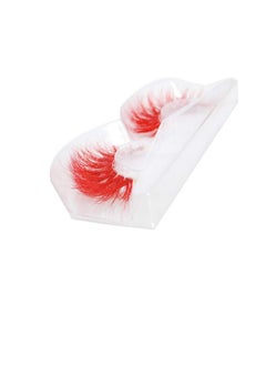 Suncolor Hair 3 Pairs Red Lashes Long Thick False Eye Lashes Halloween Costume Party Makeup (Red)  - Image 4