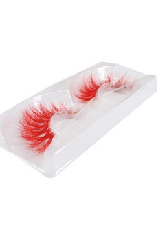 Suncolor Hair 3 Pairs Red Lashes Long Thick False Eye Lashes Halloween Costume Party Makeup (Red)  - Image 2