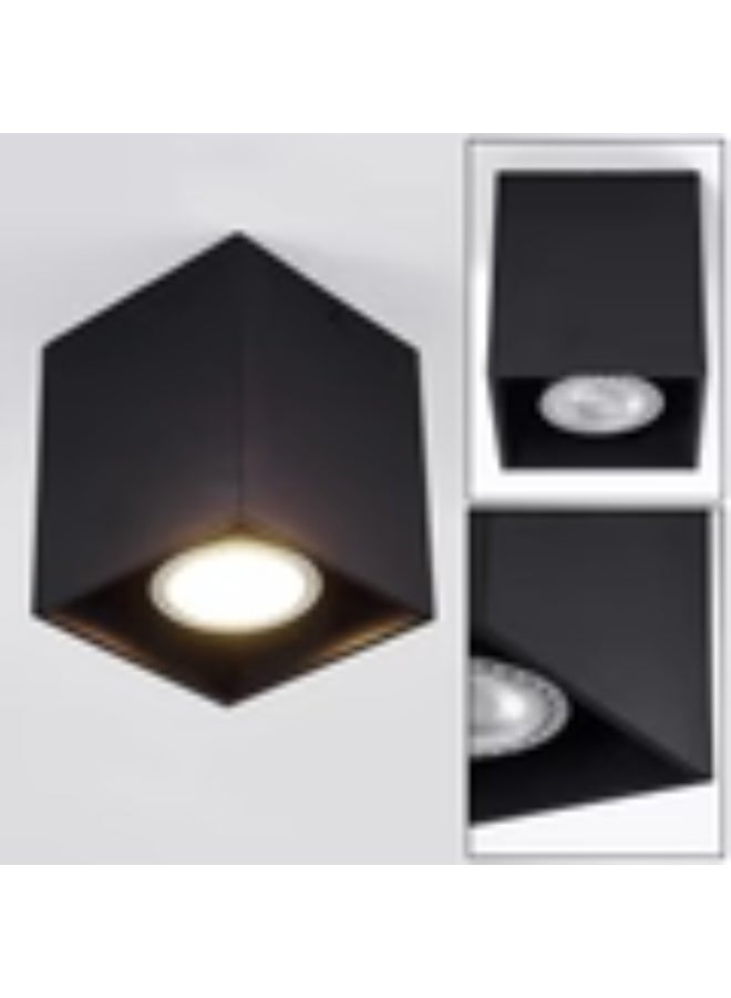 مصباح سقف مستطيل حديث أسود مفرد - Image 1