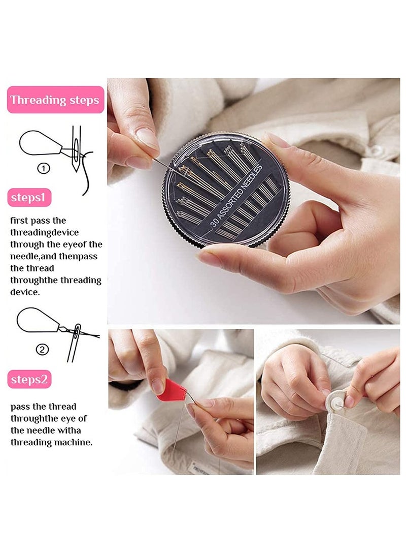 Super Asian Double Layer Tailoring Travel Sewing Sets Kit Box with 24 Thread Spool, Needles, Measure Tape, Bobbins, Shirt and Pant Buttons, Seam Ripper, Scissor, Pearl Pin etc. with Sewing Kit Box. - Image 3