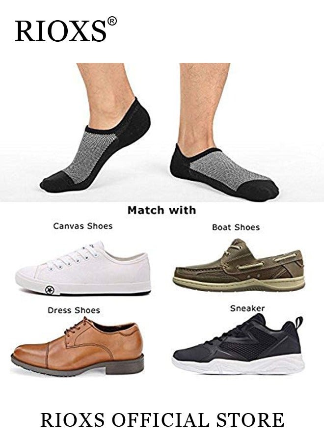 Mens Shallow Cut Low Cut Elastic Sports Socks Set Skin Friendly Breathable Mesh Boat Socks Pack of 6