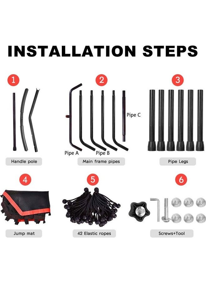 Arabest Fitness Trampoline, 40 Inch Foldable Rebounder Trampoline with Handrail and Safety Pad for Kids Adults Indoor Outdoor Workout Cardio Exercise - Image 5