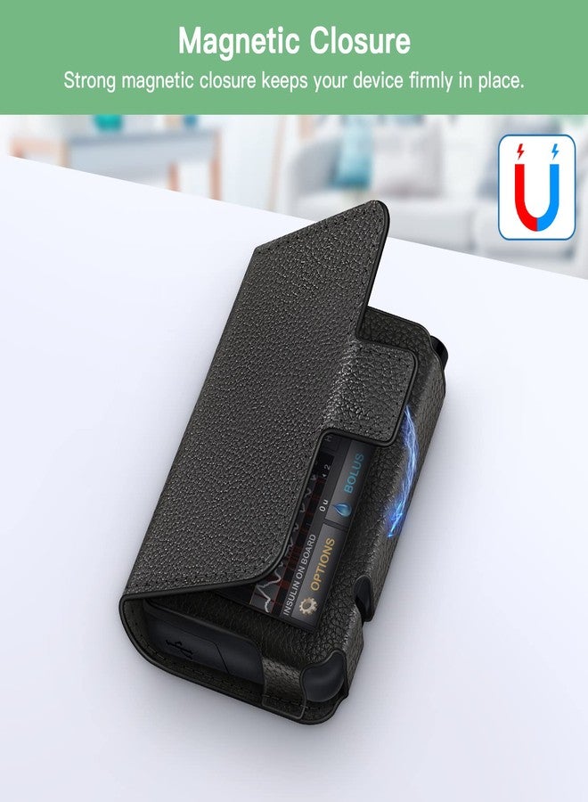 MEDMAX PU Leather Protective Case for Tandem T:Slim X2 / T:Slim Insulin Pumps, Lightweight Diabetic Storage Carrying Case with Belt Clip (Black-Upgraded) - Image 4