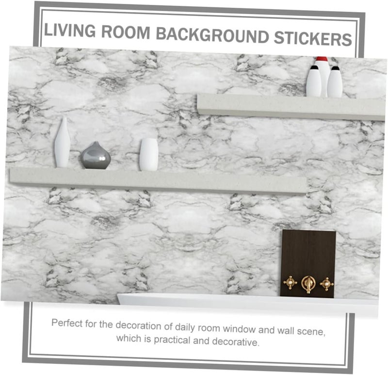 klarako 2 Sheets Decoration Marble Creative Bedroom Room Wallpaper Mixed Simulation Wallpapers White Decorations Living Stick Background Decorative Cabinets Faux Indoor for Textured and - Image 3