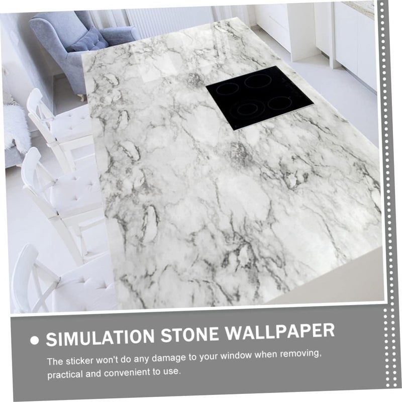 klarako 2 Sheets Decoration Marble Creative Bedroom Room Wallpaper Mixed Simulation Wallpapers White Decorations Living Stick Background Decorative Cabinets Faux Indoor for Textured and - Image 5