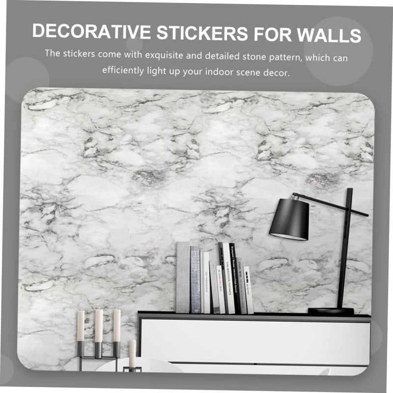 klarako 2 Sheets Decoration Marble Creative Bedroom Room Wallpaper Mixed Simulation Wallpapers White Decorations Living Stick Background Decorative Cabinets Faux Indoor for Textured and - Image 4