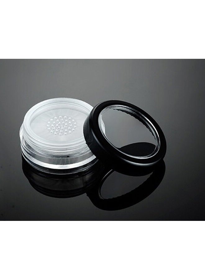 Teensery 6 Pcs 10g 10ml Empty Plastic Clear Makeup Jar Cosmetic Cream Face Powder Blusher Foundation Container Pots With Sifter And Black Rimmed Lid - Image 3