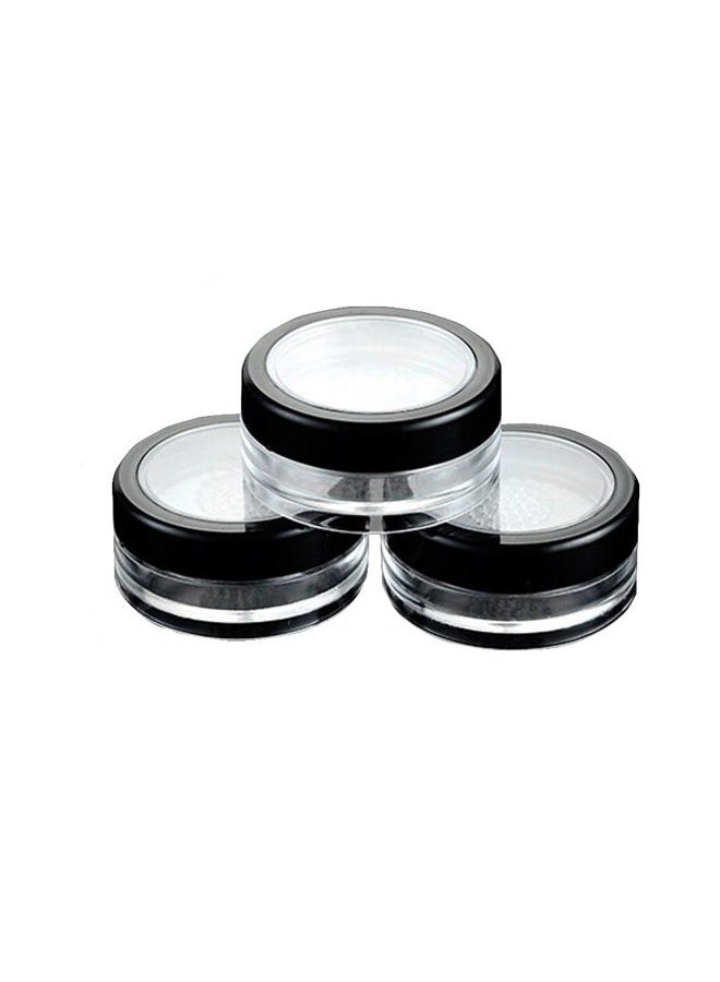 Teensery 6 Pcs 10g 10ml Empty Plastic Clear Makeup Jar Cosmetic Cream Face Powder Blusher Foundation Container Pots With Sifter And Black Rimmed Lid - Image 1