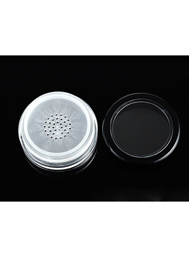 Teensery 6 Pcs 10g 10ml Empty Plastic Clear Makeup Jar Cosmetic Cream Face Powder Blusher Foundation Container Pots With Sifter And Black Rimmed Lid - Image 2