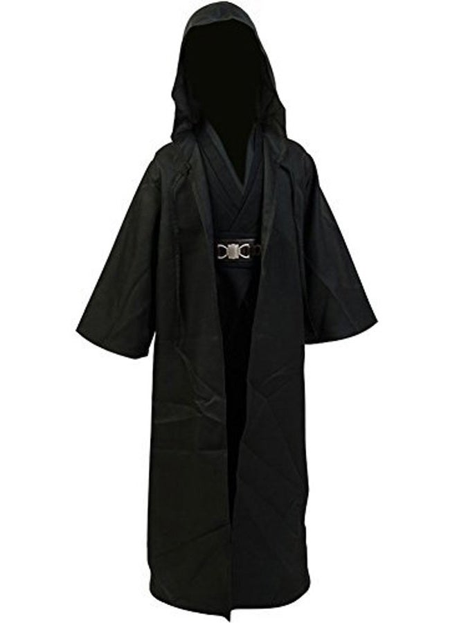 Cosplaysky Kids Cosplay Outfit Costume Cloak Robe Tunic Hooded Uniform Black and Brown Halloween - Image 5