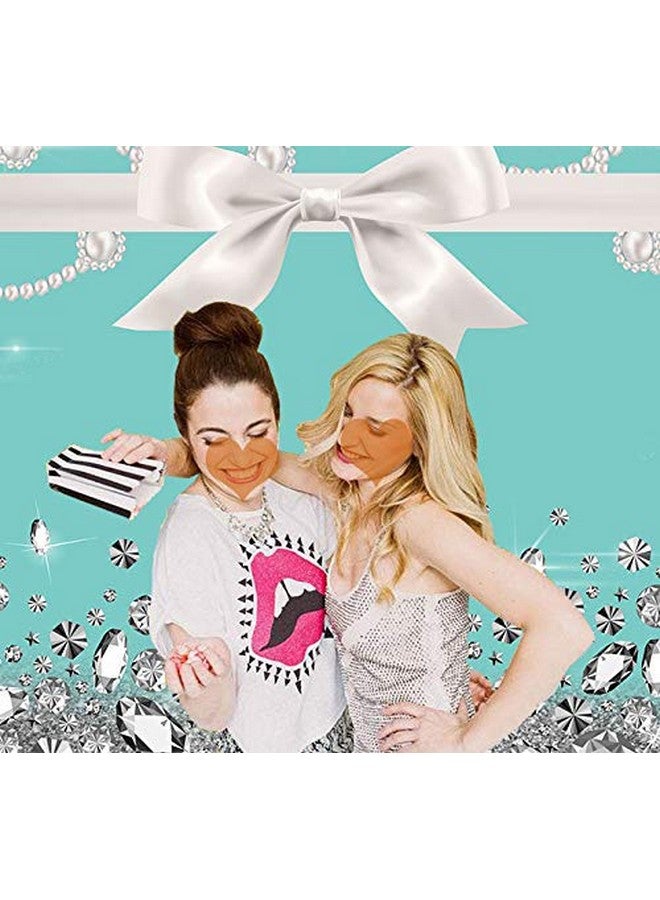 Qian خلفية تصوير حفلة عيد الميلاد مربوطة بمنديل أزرق للإفطار حلو 16 ماسة تركواز يلمع خلفية تصوير 5X3 قدم لوازم لافتات حفل زفاف ودش عروس ديكور استوديو - Image 4