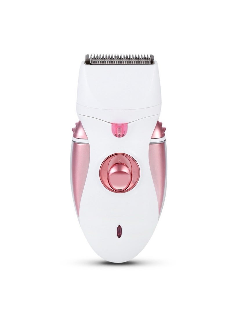 جهاز إزالة الشعر 4 في 1 - ماكينة حلاقة، مزيل callus، مشذّب - أبيض/وردي ذهبي - Image 1