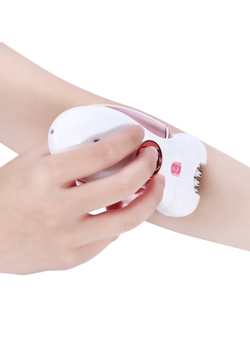 جهاز إزالة الشعر 4 في 1 - ماكينة حلاقة، مزيل callus، مشذّب - أبيض/وردي ذهبي - Image 4