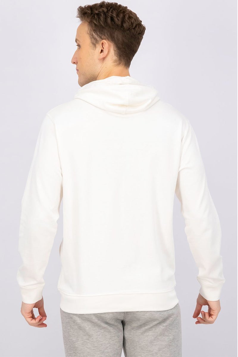 Gazzarrini Men Hooded Graphic Print Long Sleeves Sweatshirt, Off White - Image 2