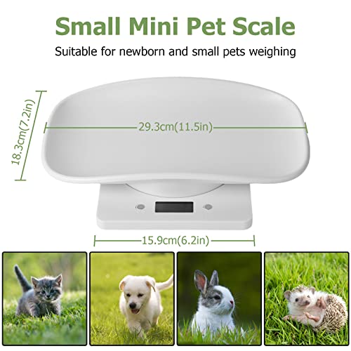 Qulable Digital Small Animals Scales for Weighing with Tape Measure, Puppy Whelping Scale Weigh Your Kitten, Rabbit with High Precision, Multifunction Electronic Baby Scales for Small Dogs Cats Crawl Pet - Image 3