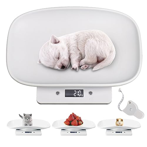 Qulable Digital Small Animals Scales for Weighing with Tape Measure, Puppy Whelping Scale Weigh Your Kitten, Rabbit with High Precision, Multifunction Electronic Baby Scales for Small Dogs Cats Crawl Pet - Image 1