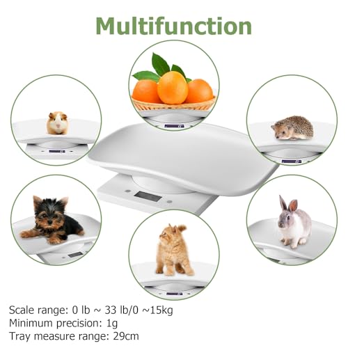 Qulable Digital Small Animals Scales for Weighing with Tape Measure, Puppy Whelping Scale Weigh Your Kitten, Rabbit with High Precision, Multifunction Electronic Baby Scales for Small Dogs Cats Crawl Pet - Image 4