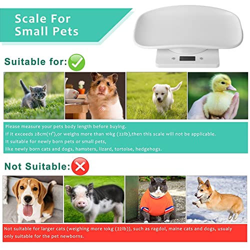 Qulable Digital Small Animals Scales for Weighing with Tape Measure, Puppy Whelping Scale Weigh Your Kitten, Rabbit with High Precision, Multifunction Electronic Baby Scales for Small Dogs Cats Crawl Pet - Image 2
