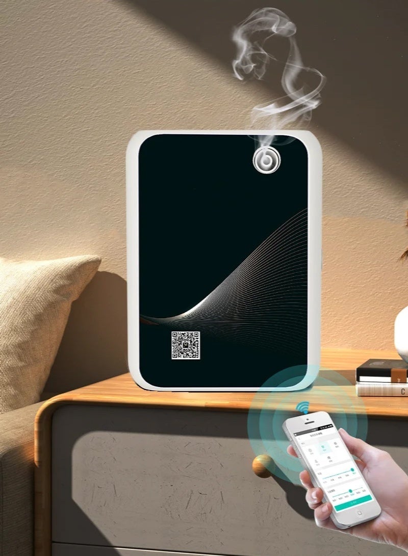Smart Aromatherapy Diffuser for Hotel, 500ml Bluetooth App Control Essential Oil Fragrance Diffuser, Waterless Scent Air Machine Cover Up to 1500m³ for Home Commercial (Black, A1500) - Image 1