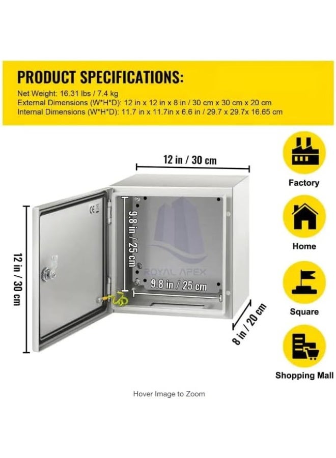 Royal Apex Wall-Mounted Metal Enclosure Waterproof Ip65 Outdoor/Indoor Dustproof Panel Box  - Image 2