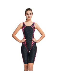 Sleeveless Contrast One-piece Swimwear Black