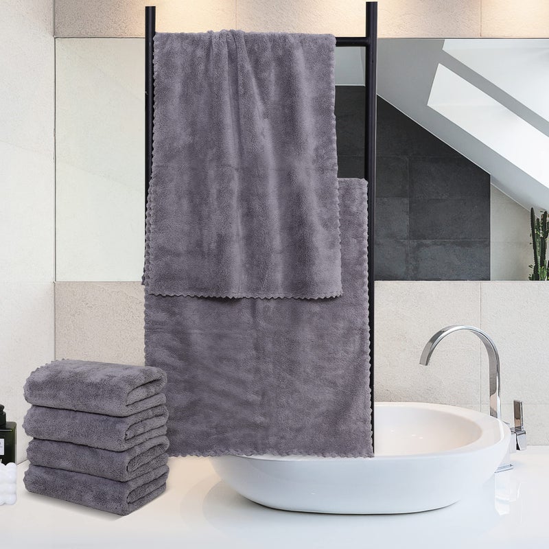 MOONQUEEN 18 Pack Premium Hand Towels - Quick Drying - Microfiber Coral Velvet Highly Absorbent Towels - Multipurpose Use as Hotel, Bathroom, Shower, Spa, Hand Towel 16 x 28 inches (Light Grey) - Image 3