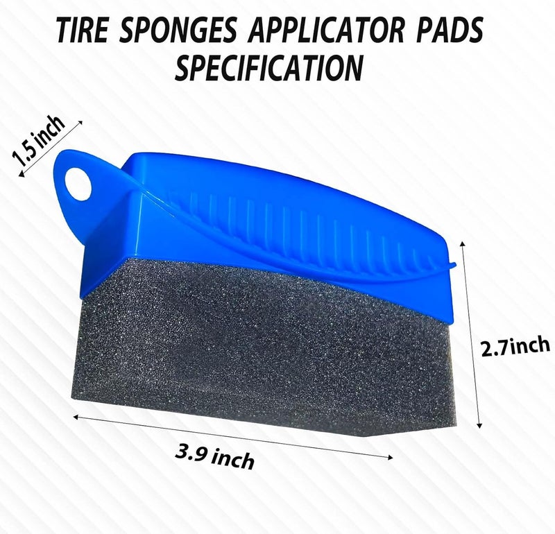 RXALASKA Tire Shine Pads, 2 Pcs Tire Dressing Sponge Applicator Contoured, Reusable Tire Shine Applicator with Lid for Car Detailing - Image 3