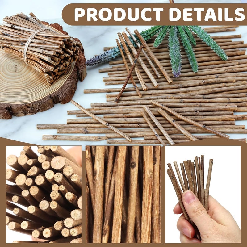 TKOnline 200Pcs Craft Sticks, 10cm 0.1-0.2 Inch in Diameter Wood Log Sticks Twigs Crafts for DIY Crafts Photo Props, Wood Crafts, Festival Decoration, Landscaping - Image 3