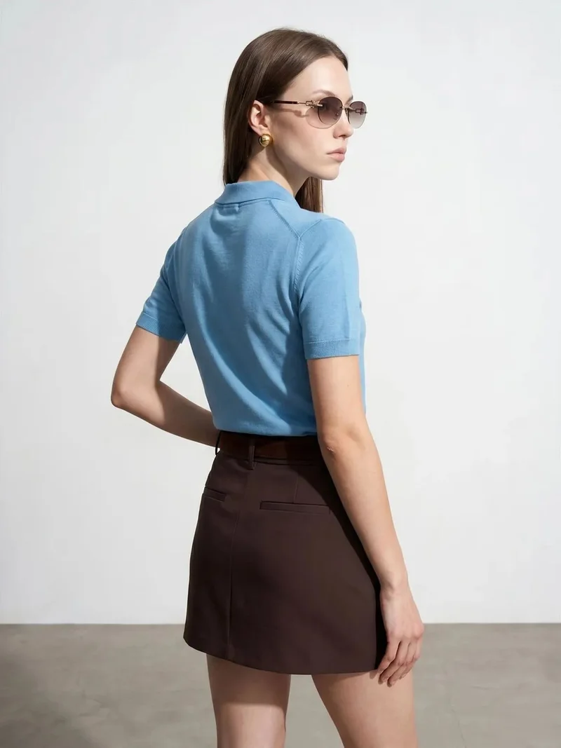 ديلفين Dilvin Women's Polo Collar Button Blouse
