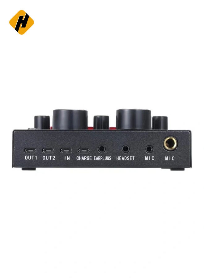 HuHa V8 Multifunctional Live Sound Card USB Audio Interface Intelligent Volume Adjustable Audio Mixer Sound Card for Recording Hosting Speech  - Image 2