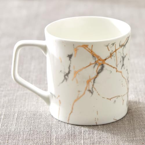 Clay Craft Fine Ceramic Premium Gold and White Coffee/Tea Cups - 220 ml - Set of 6, Tea Cup Set of 6, Mugs for Coffee, Cups Set of 6, Mug Set, Ideal for Gifting, Perfect for Home and Office - Image 2