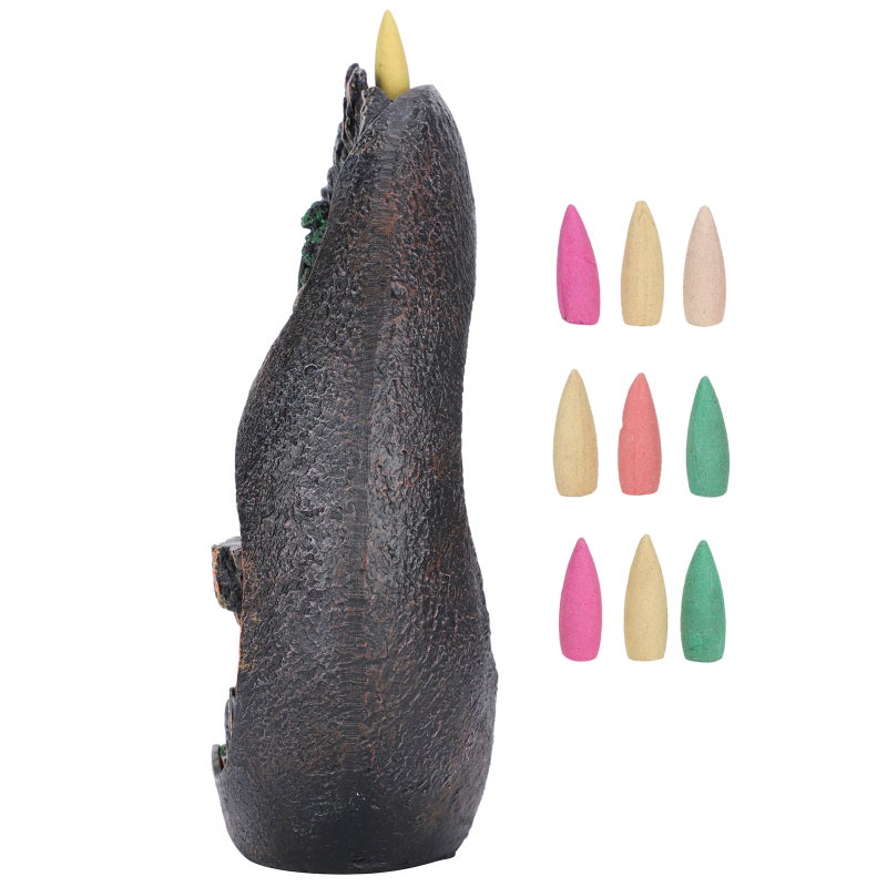 Backflow Incense Burner Compact Resin Waterfall Incense Holder - Sturdy Classic Design Meditation Aromatherapy Burner for Home Office Tea House Decor - Image 5