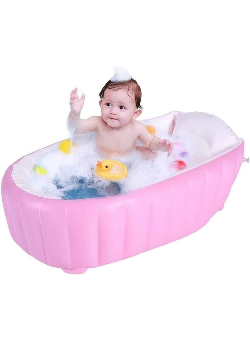 صندوق العاب حوض استحمام ناعم قابل للطي مناسب للسفر، حوض استحمام للأطفال قابل للنفخ ومضاد للانزلاق، مقاس كبير (مناسب للأعمار من 0 إلى 3 سنوات) + مضخة هواء - Image 1