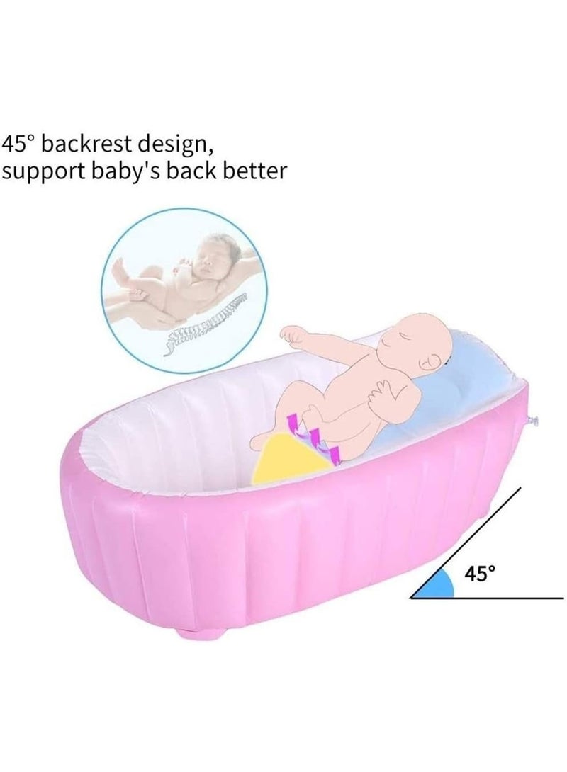 صندوق العاب حوض استحمام ناعم قابل للطي مناسب للسفر، حوض استحمام للأطفال قابل للنفخ ومضاد للانزلاق، مقاس كبير (مناسب للأعمار من 0 إلى 3 سنوات) + مضخة هواء - Image 2