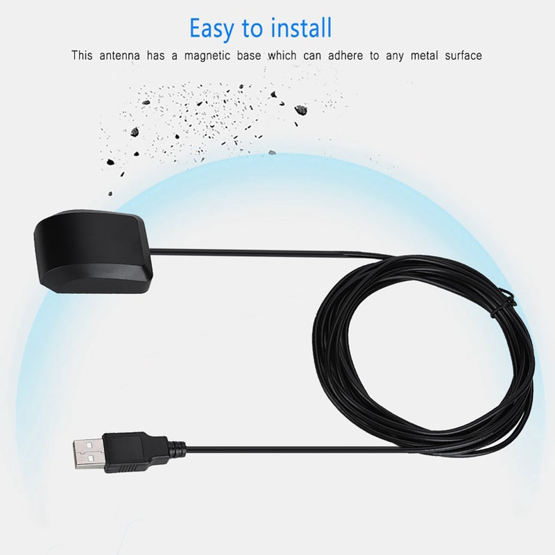 2 IN 1 Car GPS GLONASS Antenna Aerial Adapter USB Port With 3 Meters Cable - Image 1