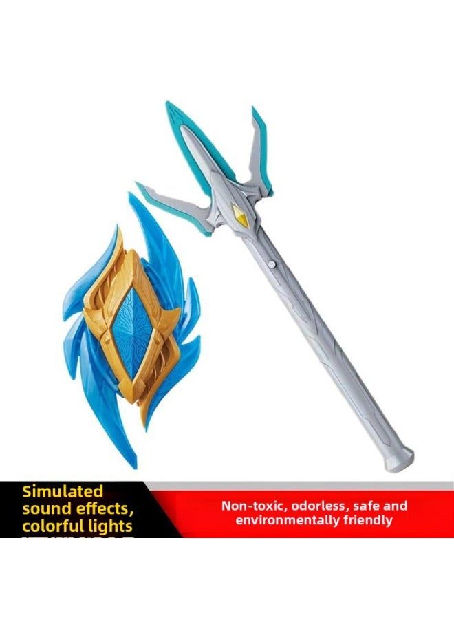 Generic - Galaxy Ultraman Spark Gun Summoner Spear Scepter Vic Torch Victory Pistol Transformation Superman Mask-Color:Galaxy Spark Gun + Type A Galaxy Glowing Mask - Image 1