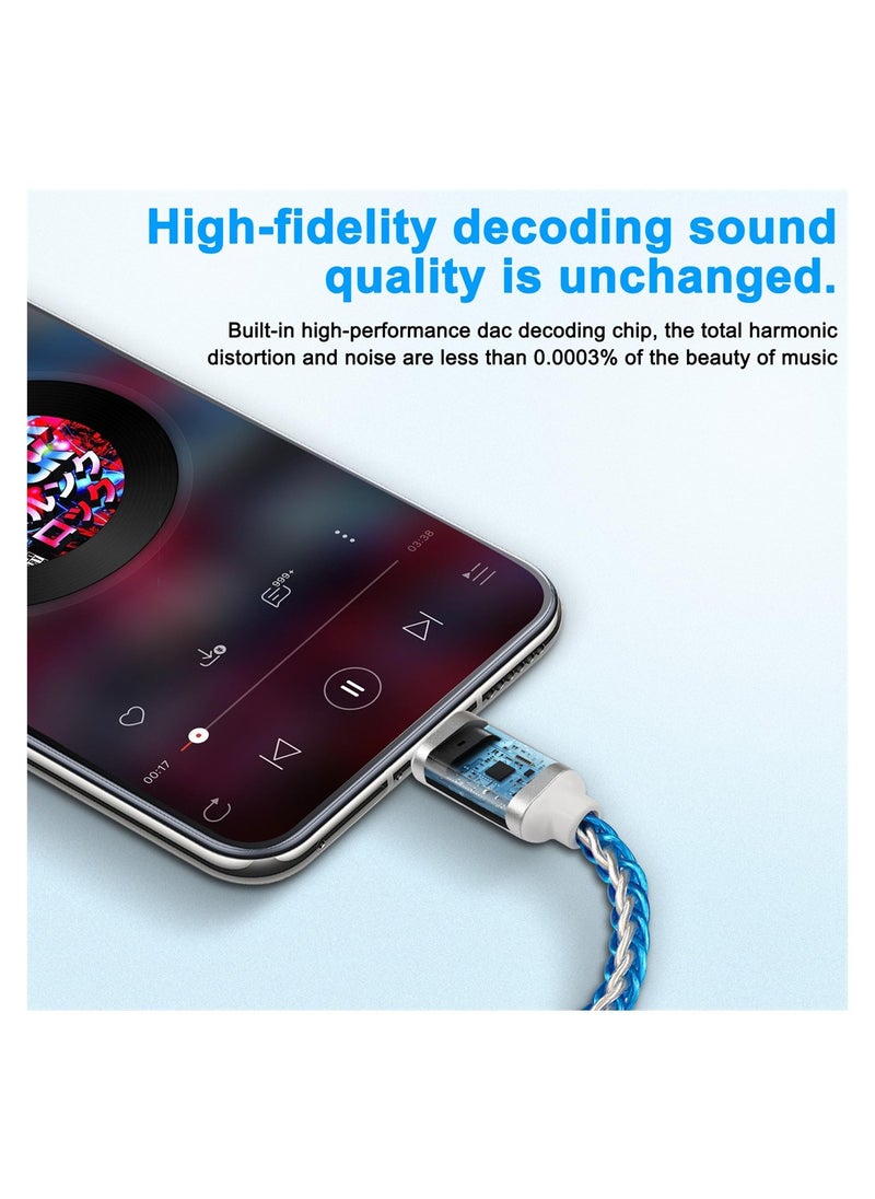 SYOSI - USB Type C to 4.4mm Balanced DAC Audio Adapter, Portable USB C Male to 4.4mm Female HiFi Headphone Jack Amp PCM 32bit/384kHz with 5N Single Crystal Silver Aux Cable for Type C Devices - Image 1