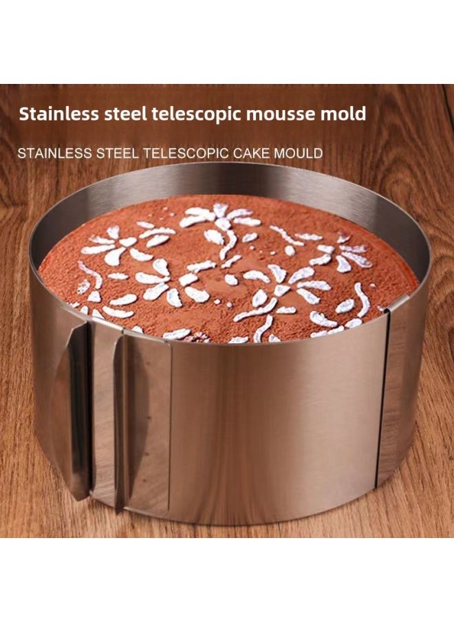 73Hours 6-12 Inch Stainless Steel Round Mousse Ring Adjustable Telescopic Cake Grinder Toast Bread Mold Baking Tool-Specifications - Image 2