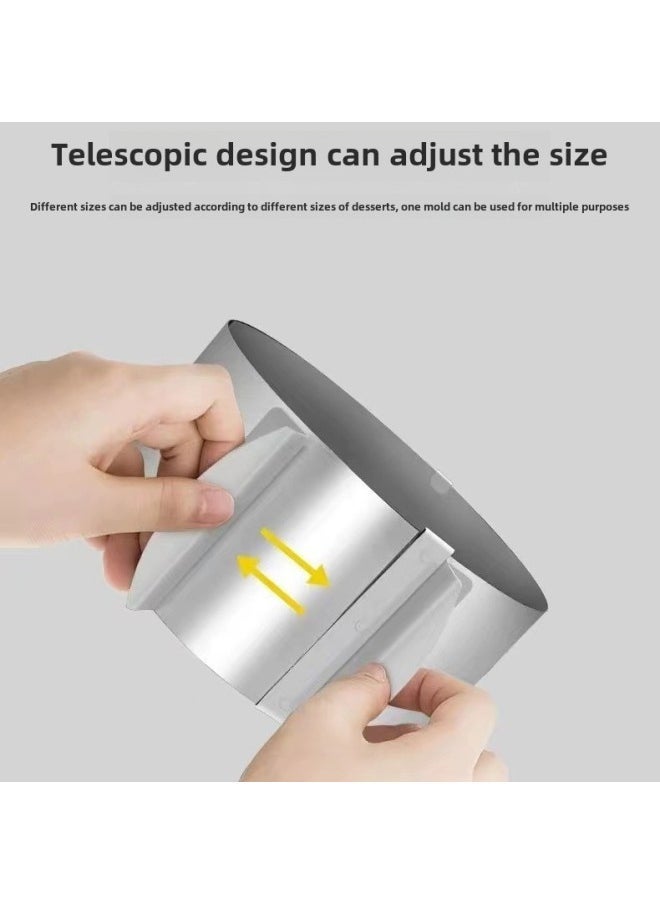 73Hours 6-12 Inch Stainless Steel Round Mousse Ring Adjustable Telescopic Cake Grinder Toast Bread Mold Baking Tool-Specifications - Image 3