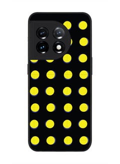 Rugged Black edge case for OnePlus 11R 5G / OnePlus Ace 2 Slim fit Soft Case Flexible Rubber Edges Anti Drop TPU Gel Thin Cover - Yellow Dots