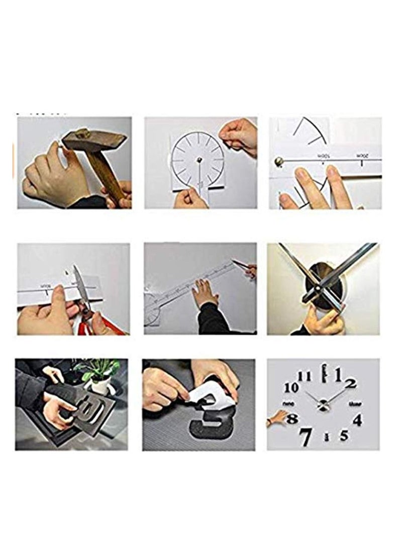 3D wall clock frameless DIY Wall Clock Acrylic Sticker wall clock modern design clock - Image 3