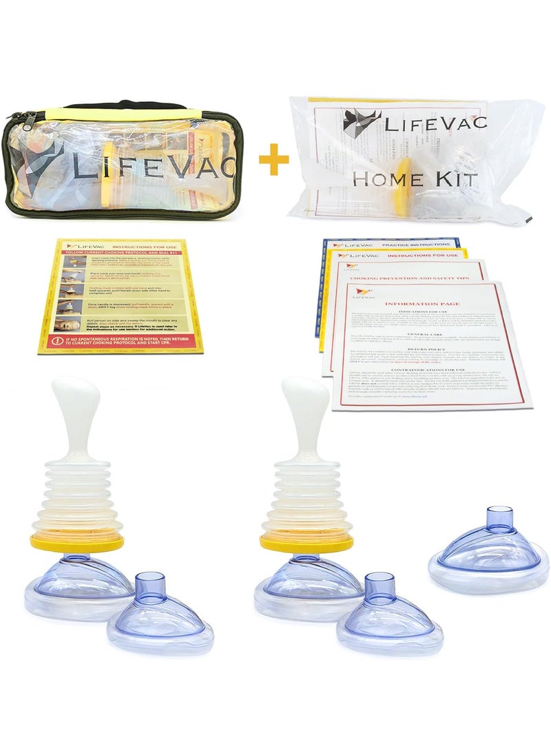 LifeVac LifeVac Home & Yellow Travel Combo Kit - Portable Suction Rescue Device, First Aid Kit for Kids and Adults, Portable Airway Suction Device for Children and Adults 